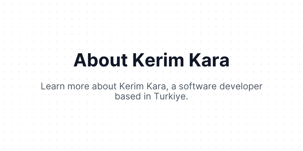 About Kerim Kara
